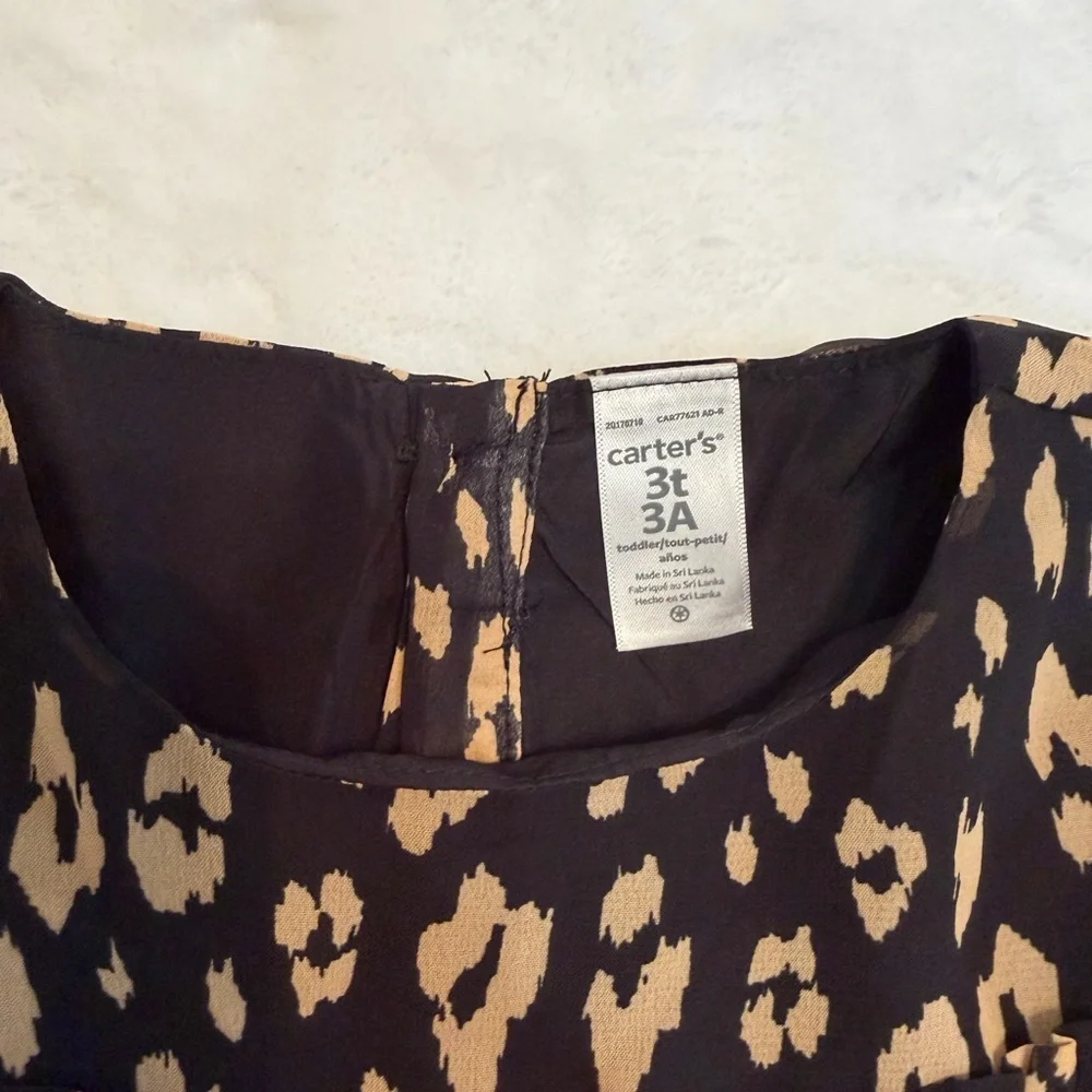 Carter's Size 3T Black and Gold Patterned Kids Dress